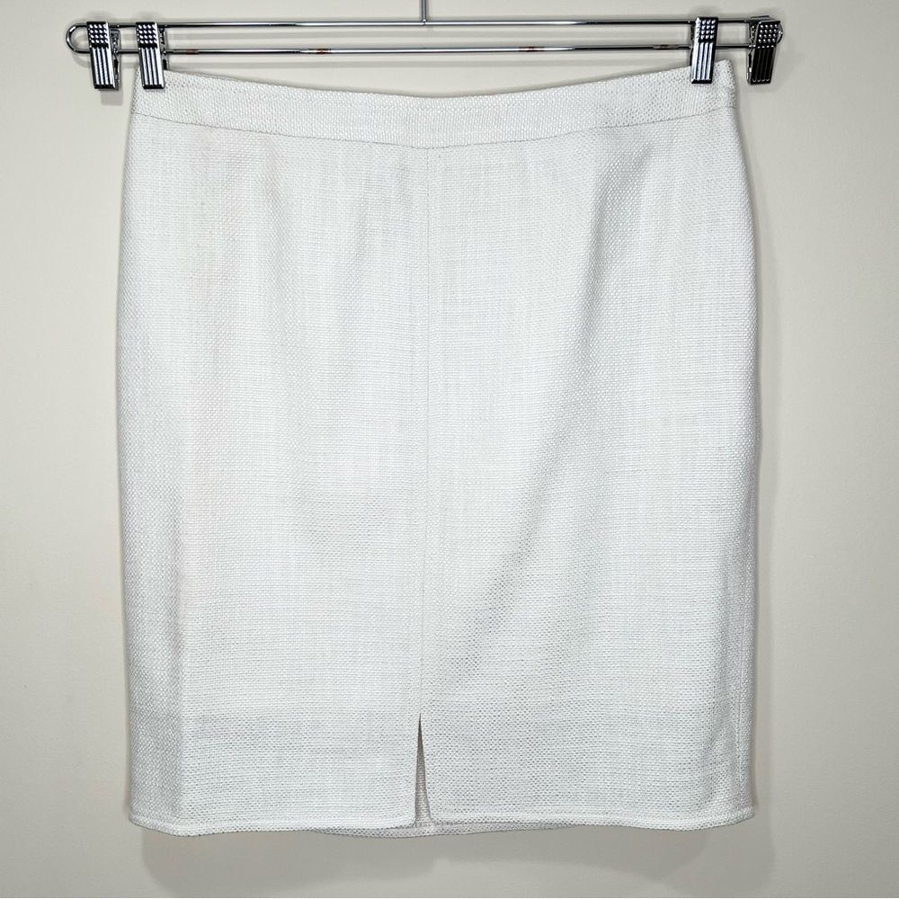NWT Talbots Lightweight Ivory Tweed Pencil Skirt Front Split Size 16